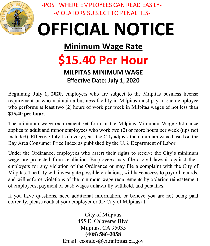 City of Milpitas Minimum Wage