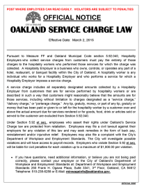 City of Oakland Service Charge Law