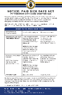 Pittsburgh Paid Sick Leave Poster