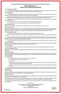 New Jersey Wage Order #12 Poster